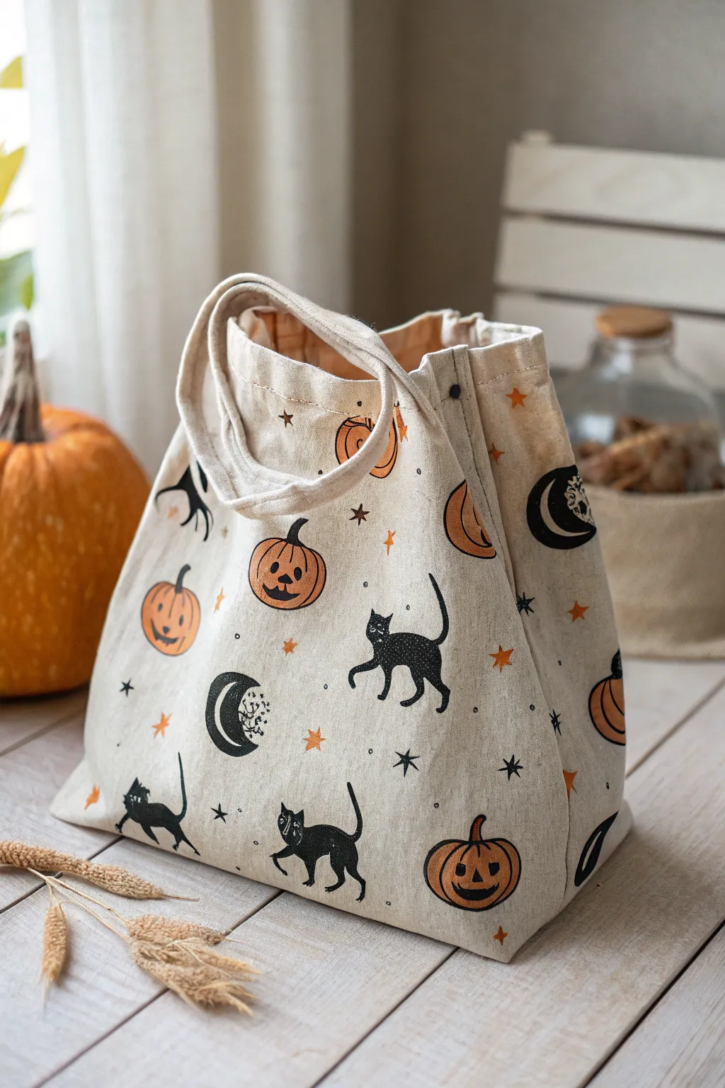 Embrace nostalgia this Halloween with charming, reusable fabric bags!