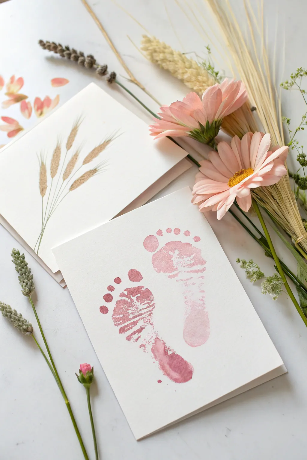 Transform tiny footprints into cherished blooms with this handmade birthday card idea.