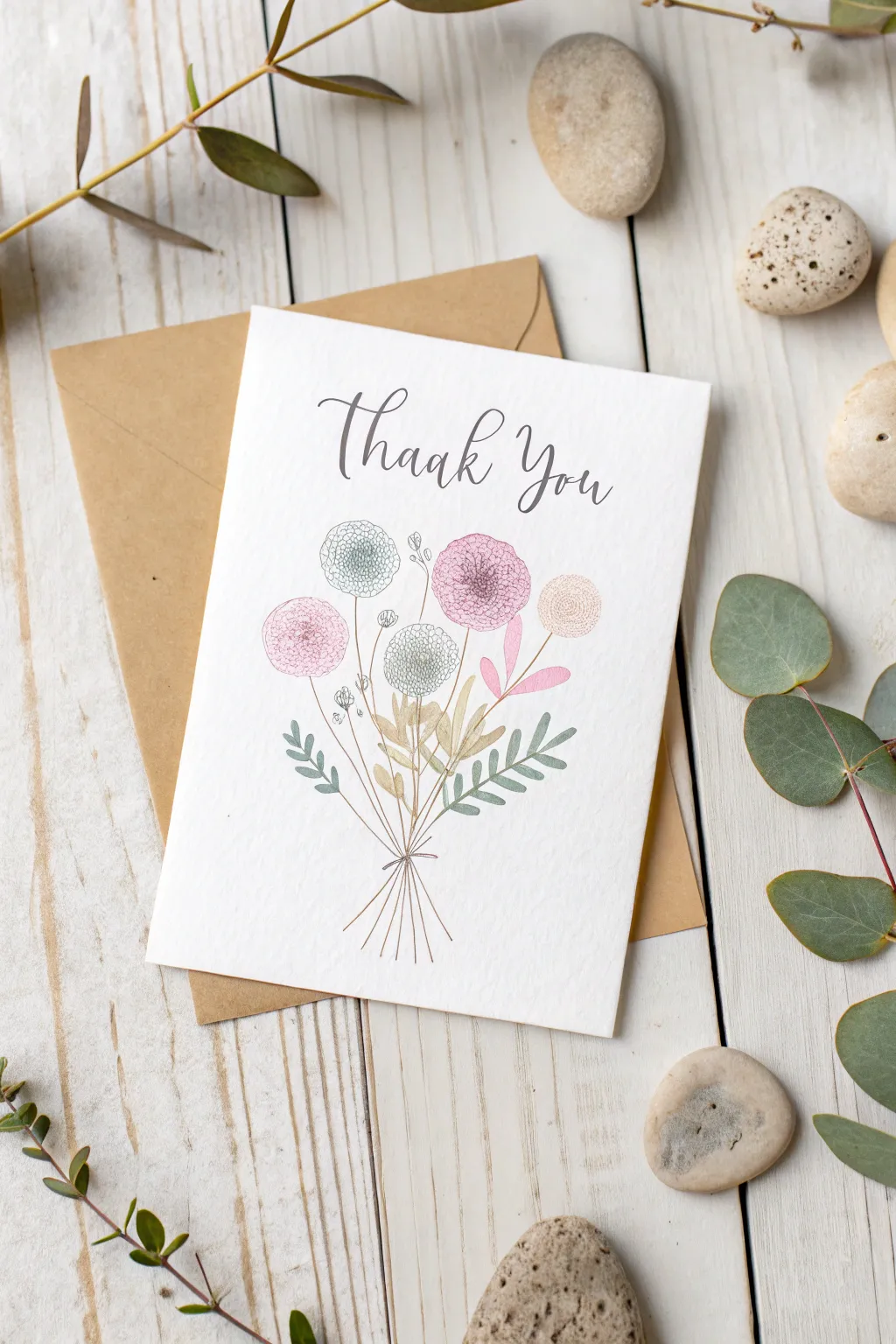 Craft a heartfelt thank you with a personal touch using thumbprint art on handmade cards.