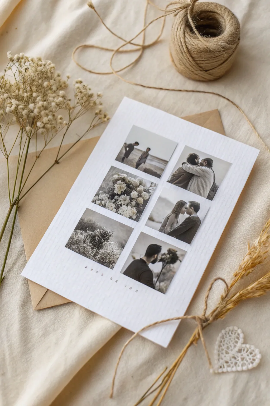 Capture love in every moment with a handmade photo collage card that speaks from the heart.