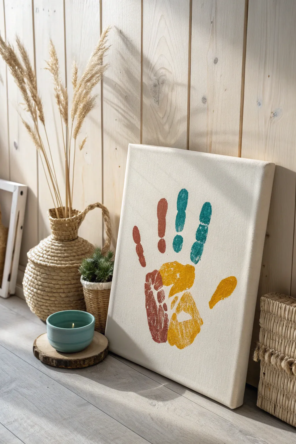 Transform your space with a touch of personality and bold colors—create your own handprint art on canvas!