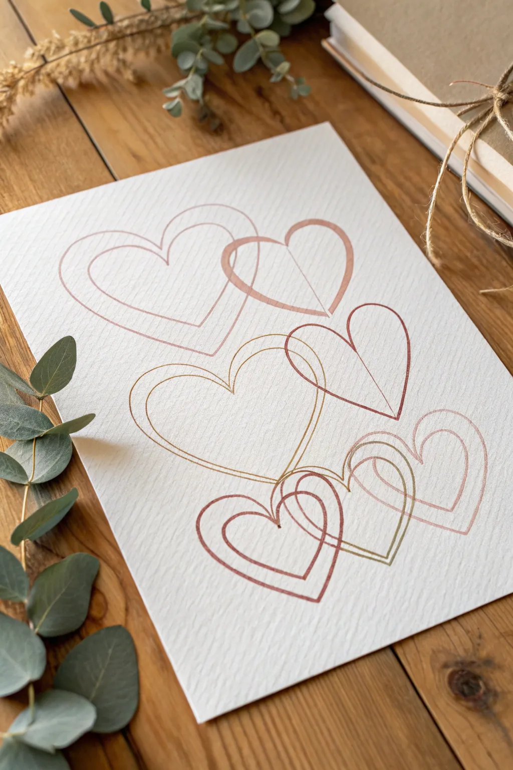 Layers of Love: Embrace the simplicity and warmth with these overlapping heart outlines.