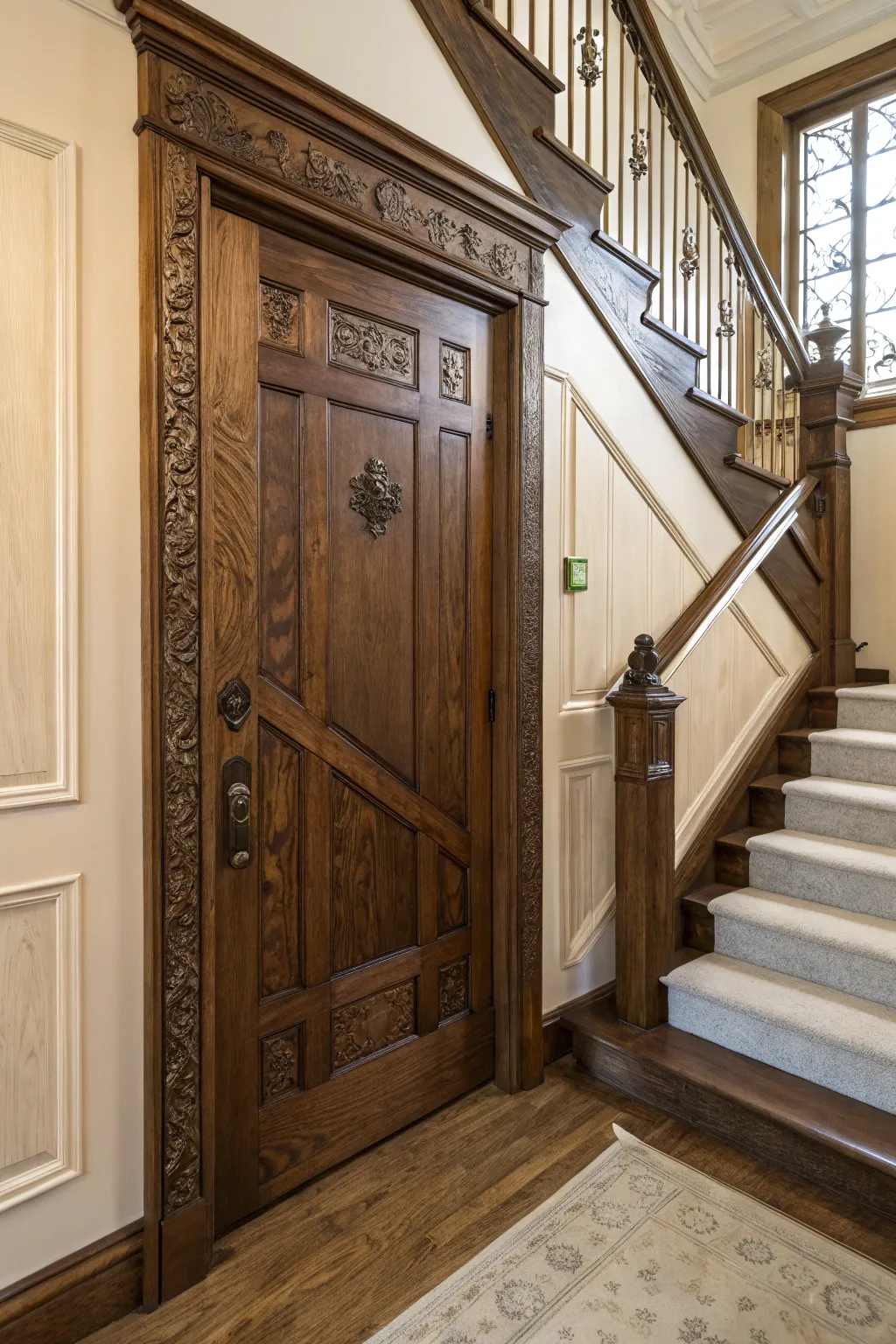 Unlock the mystery beneath the stairs with a touch of craftsmanship.