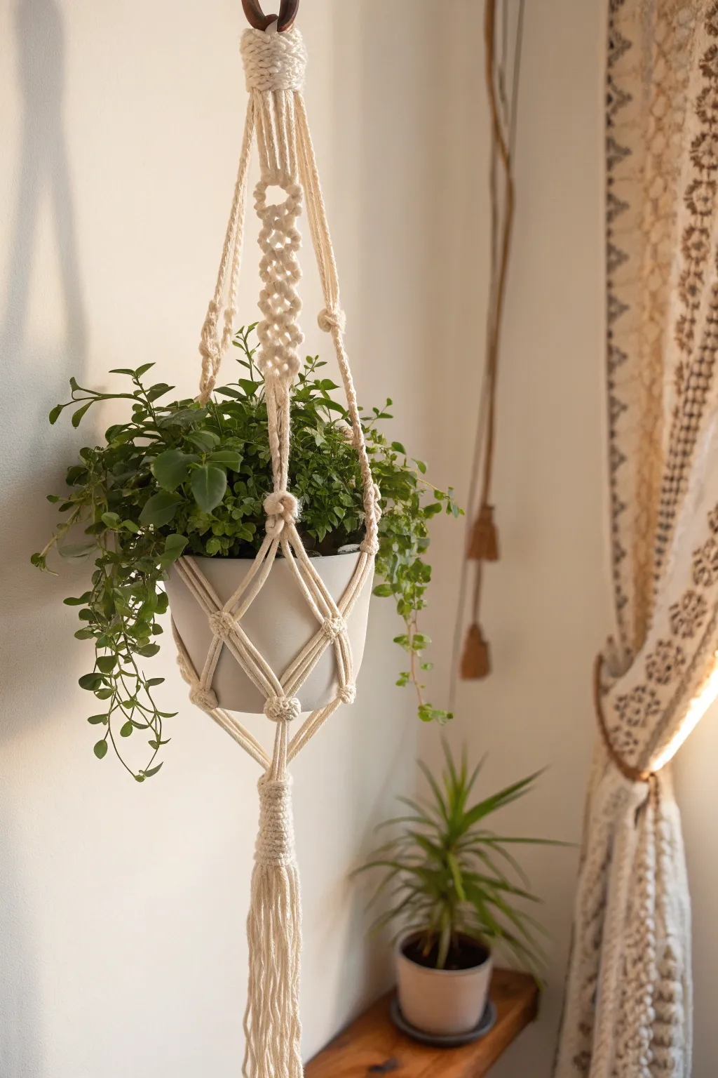 Elevate your space with a touch of boho elegance — macrame plant hangers for the modern minimalist.