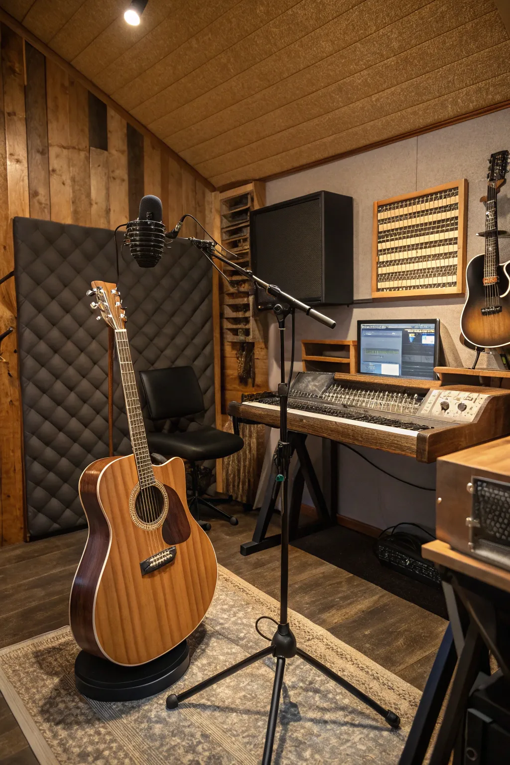 Craft your sound in a bespoke music studio, where creativity meets craftsmanship.