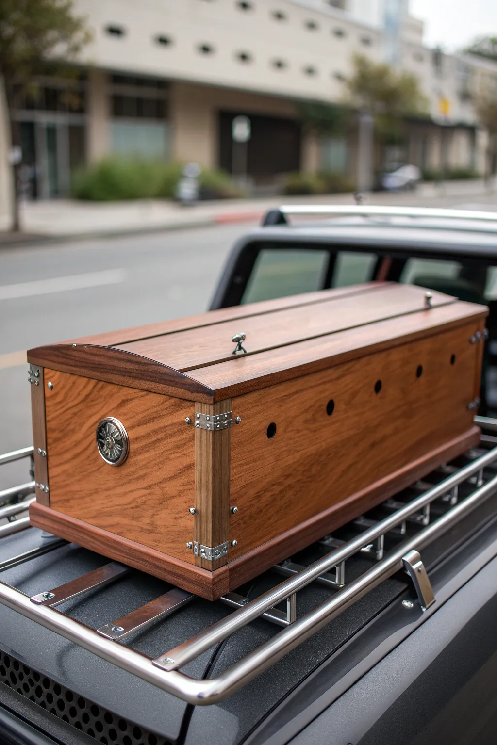 Elevate your adventure game with a masterfully crafted roof rack dog box.
