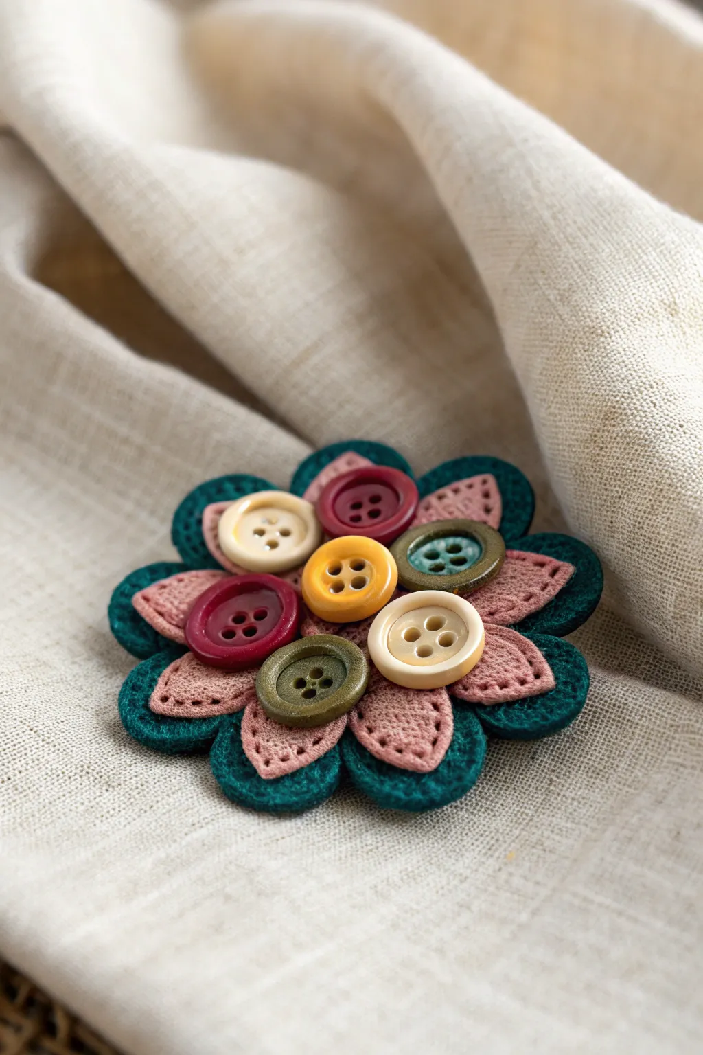Transform forgotten buttons into charming flower pins, perfect for Mother's Day! 🌸✨ #HandmadeWithLove