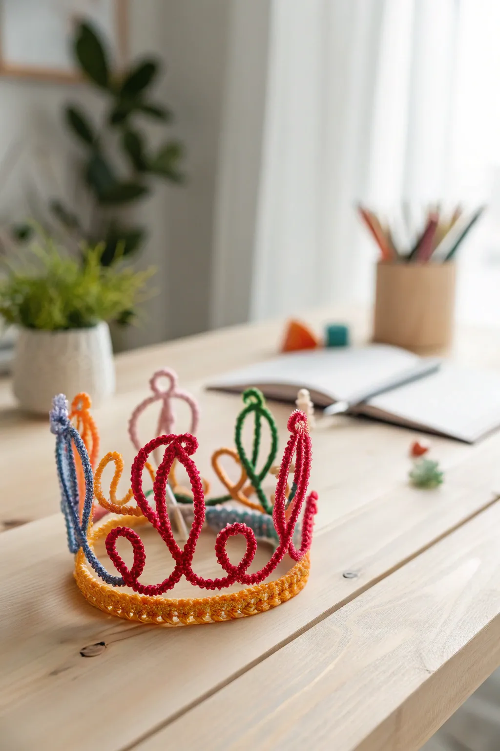 Elevate your crafting game with a vibrant pipe cleaner crown – a delightful blend of whimsy and elegance!