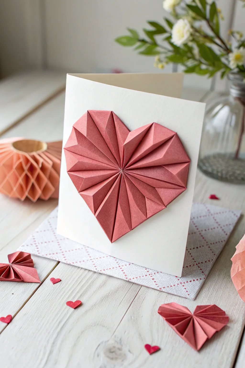 Craft love with a touch of elegance: An origami heart card that's as unique as your love story.