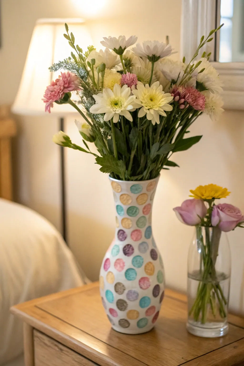 Personalize your space with hand-painted glass details.