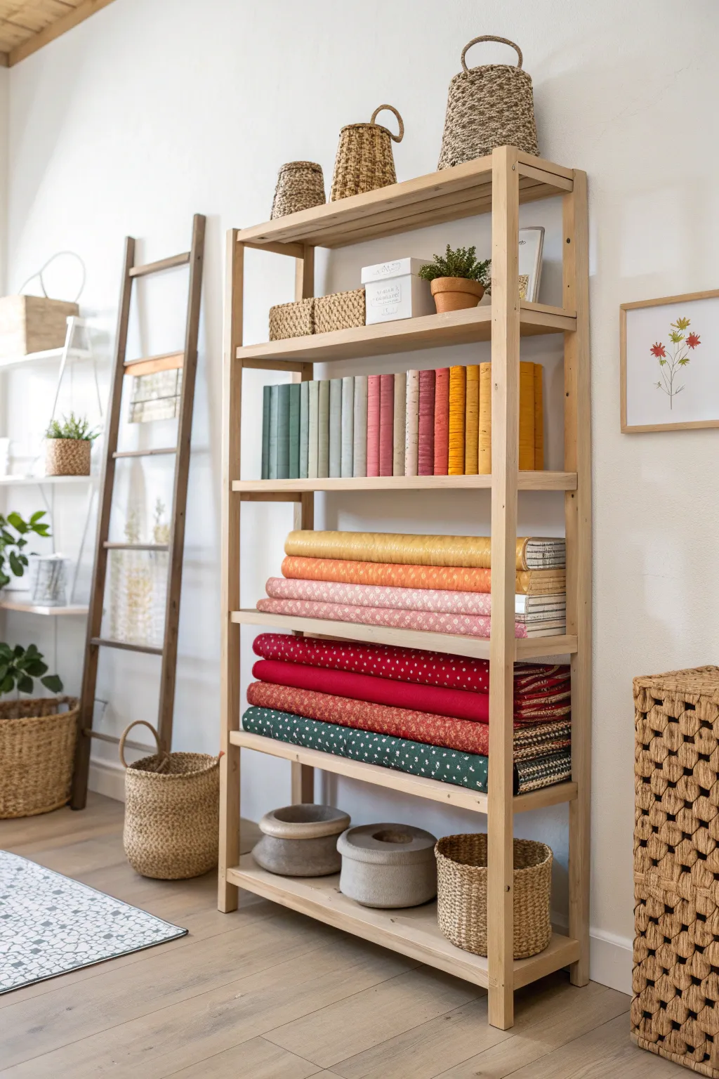 Maximize your crafting space with elegant multi-level shelving—where functionality meets stunning design.
