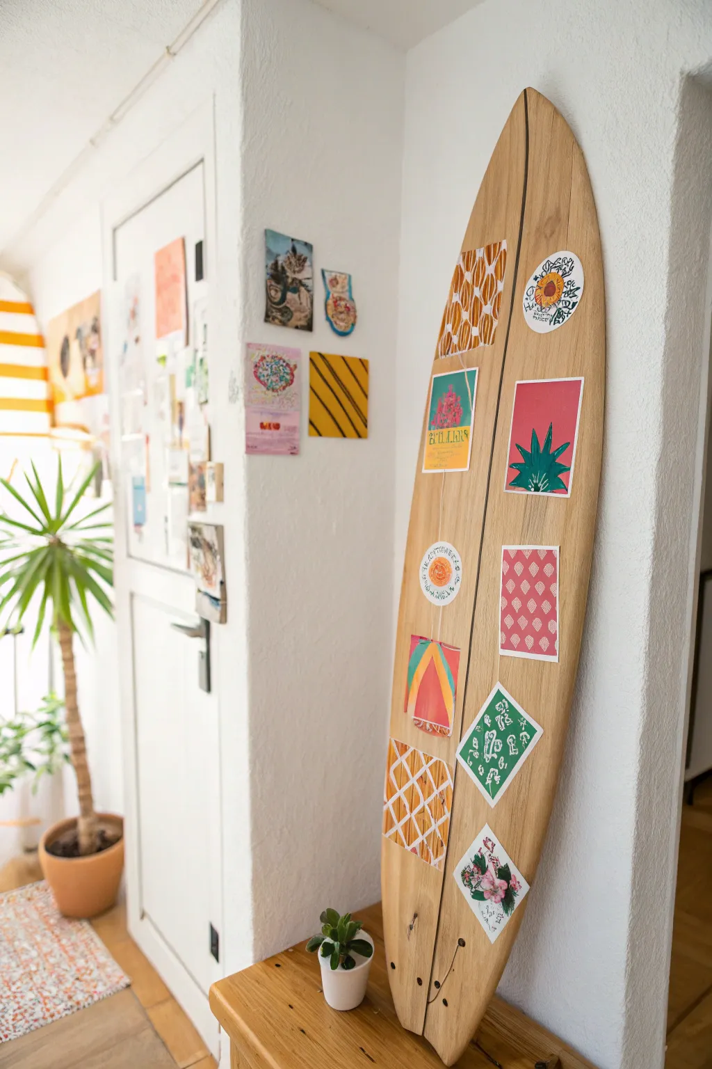 Unleash your creativity with a stunning sticker display board that blends minimalist design with boho flair!