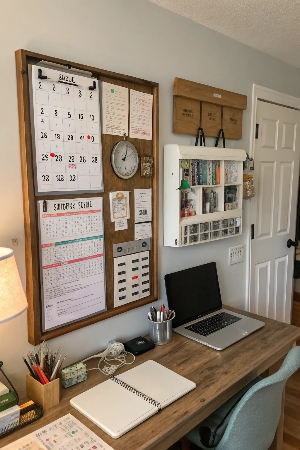 A command center keeps your space organized while concealing the electrical panel.