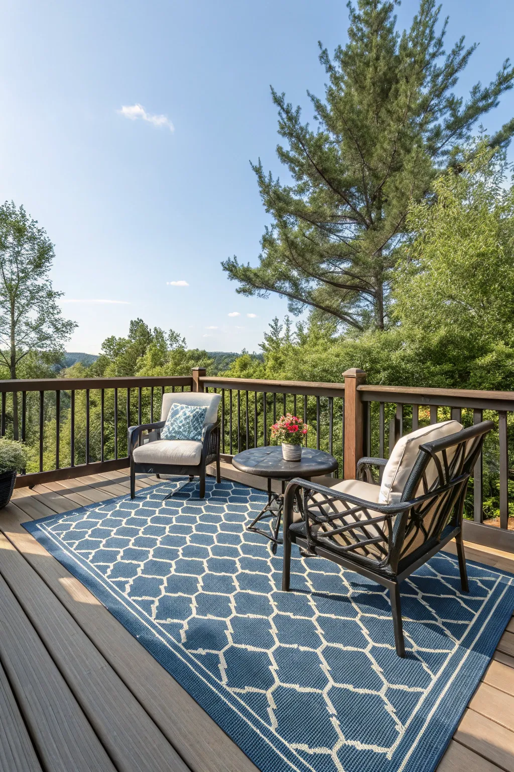 Outdoor carpets add warmth and style to exterior spaces.