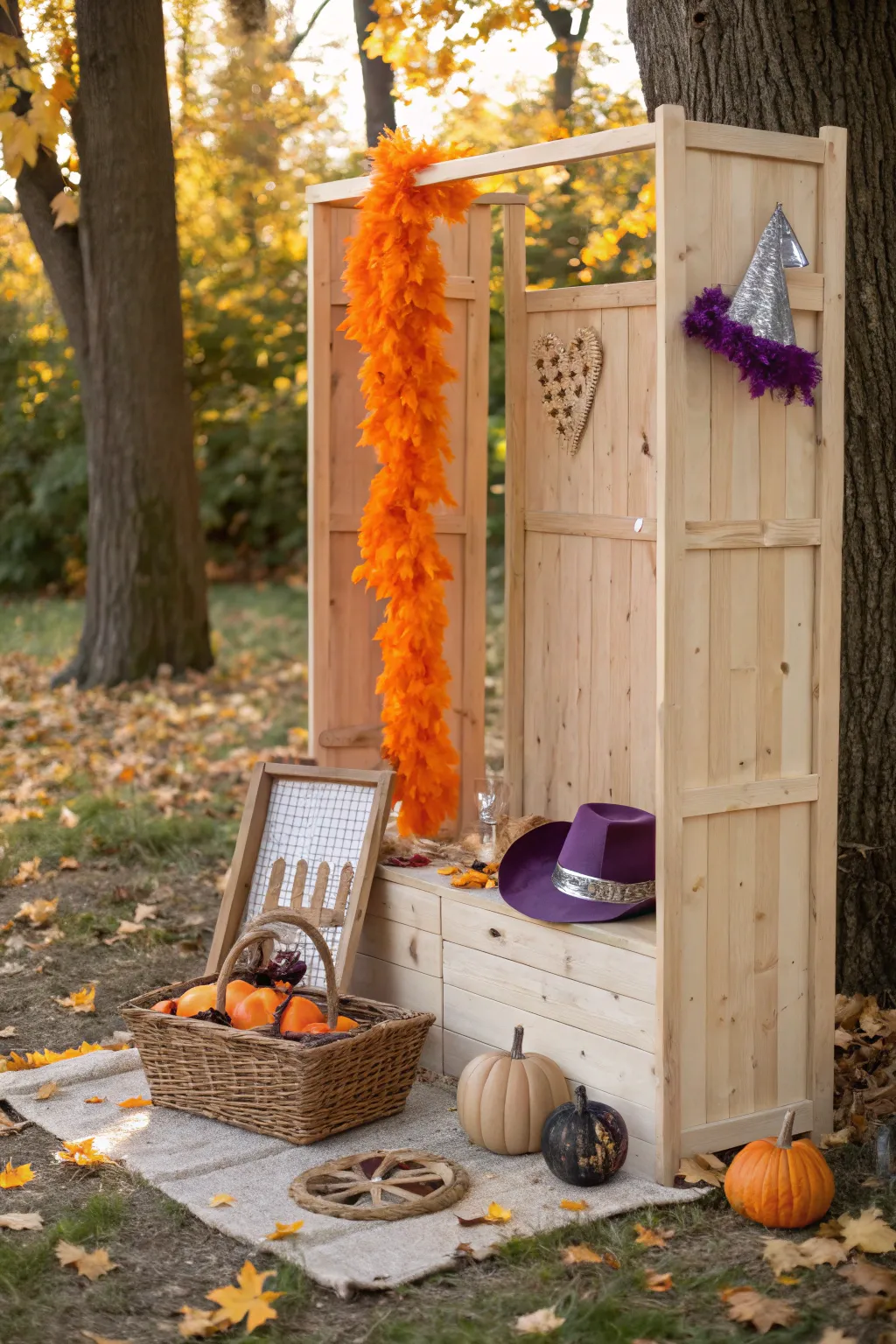Capture the magic of autumn with a charming photo booth that blends minimalist elegance with playful fun!