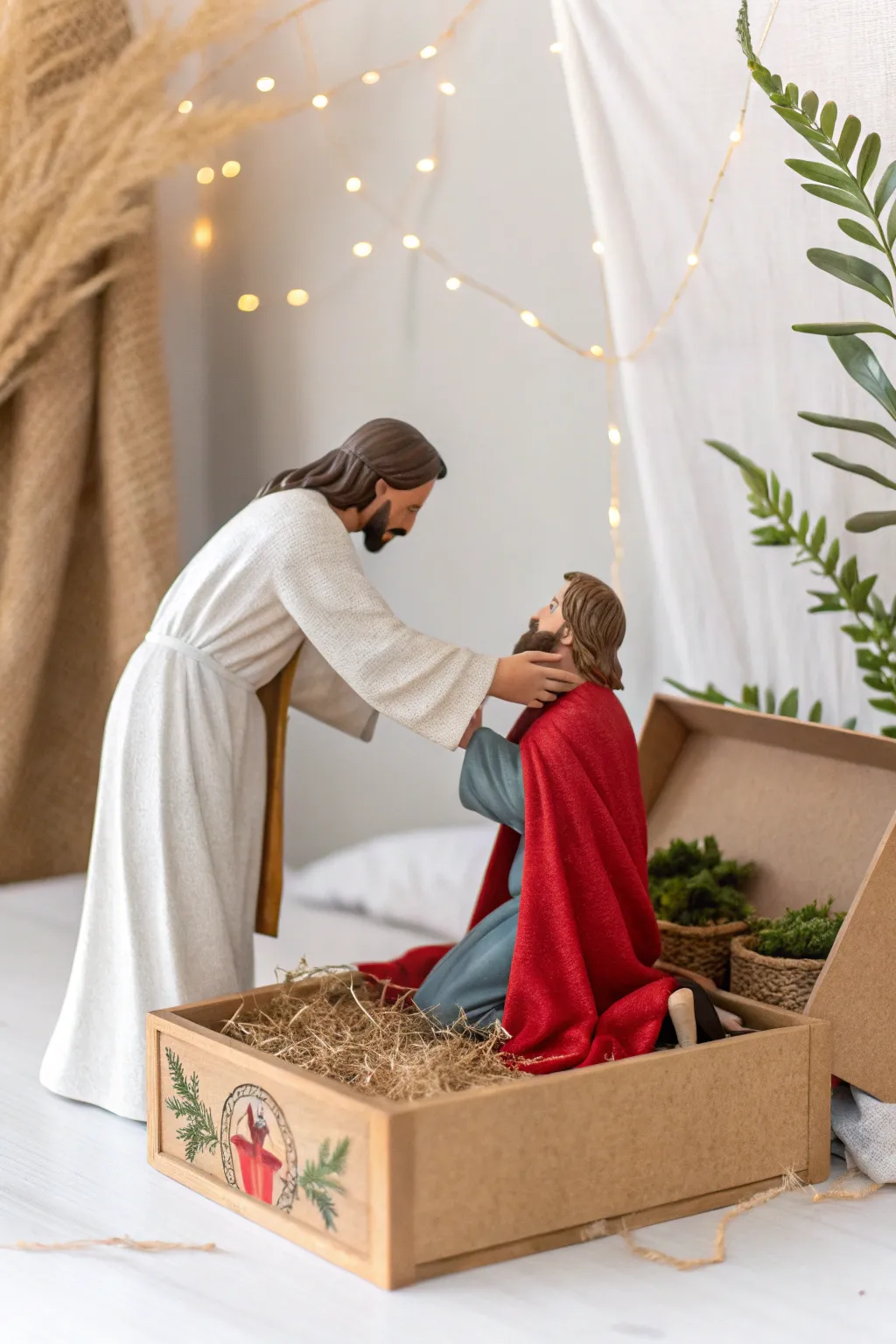 Bring the miracle to life with a touch of Scandinavian simplicity and Boho charm in this stunning 3D diorama.