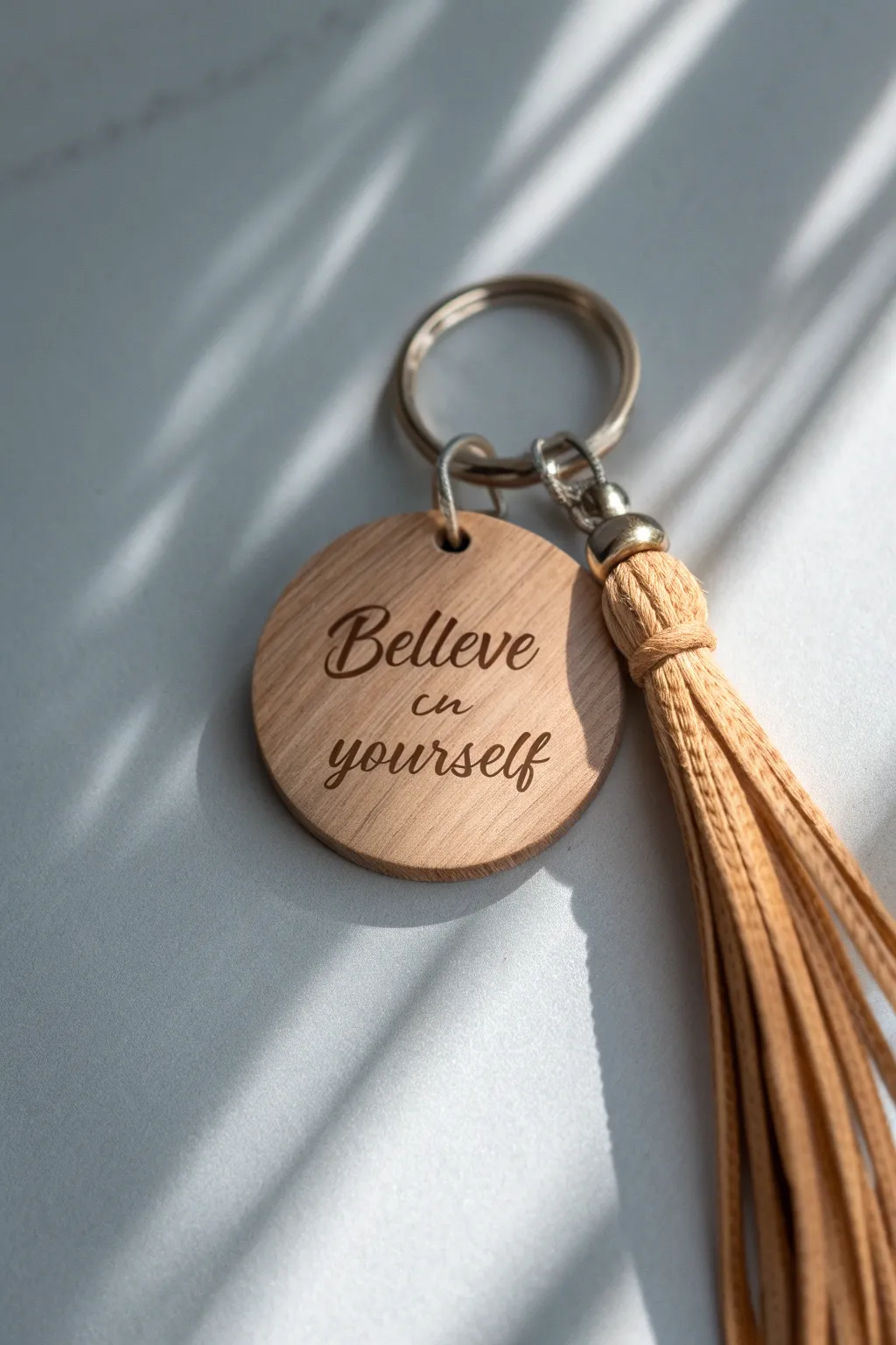 Carry positivity with you: A beautifully crafted keychain with an inspiring message.