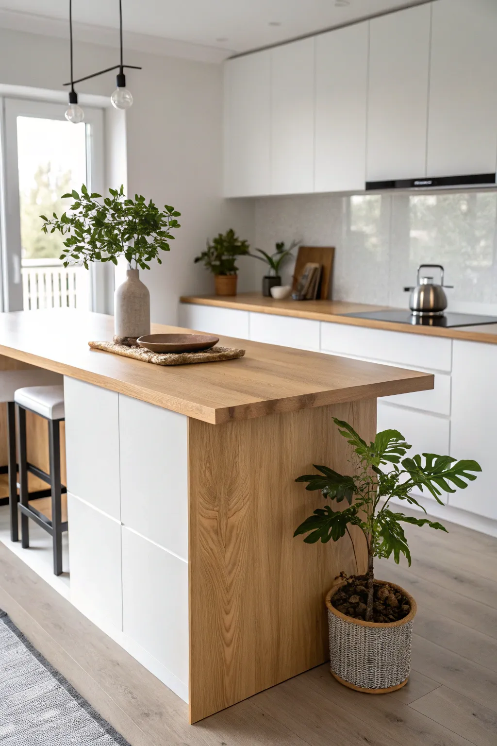 Elevate your kitchen space with a chic cantilever countertop—where minimalist design meets bold elegance.