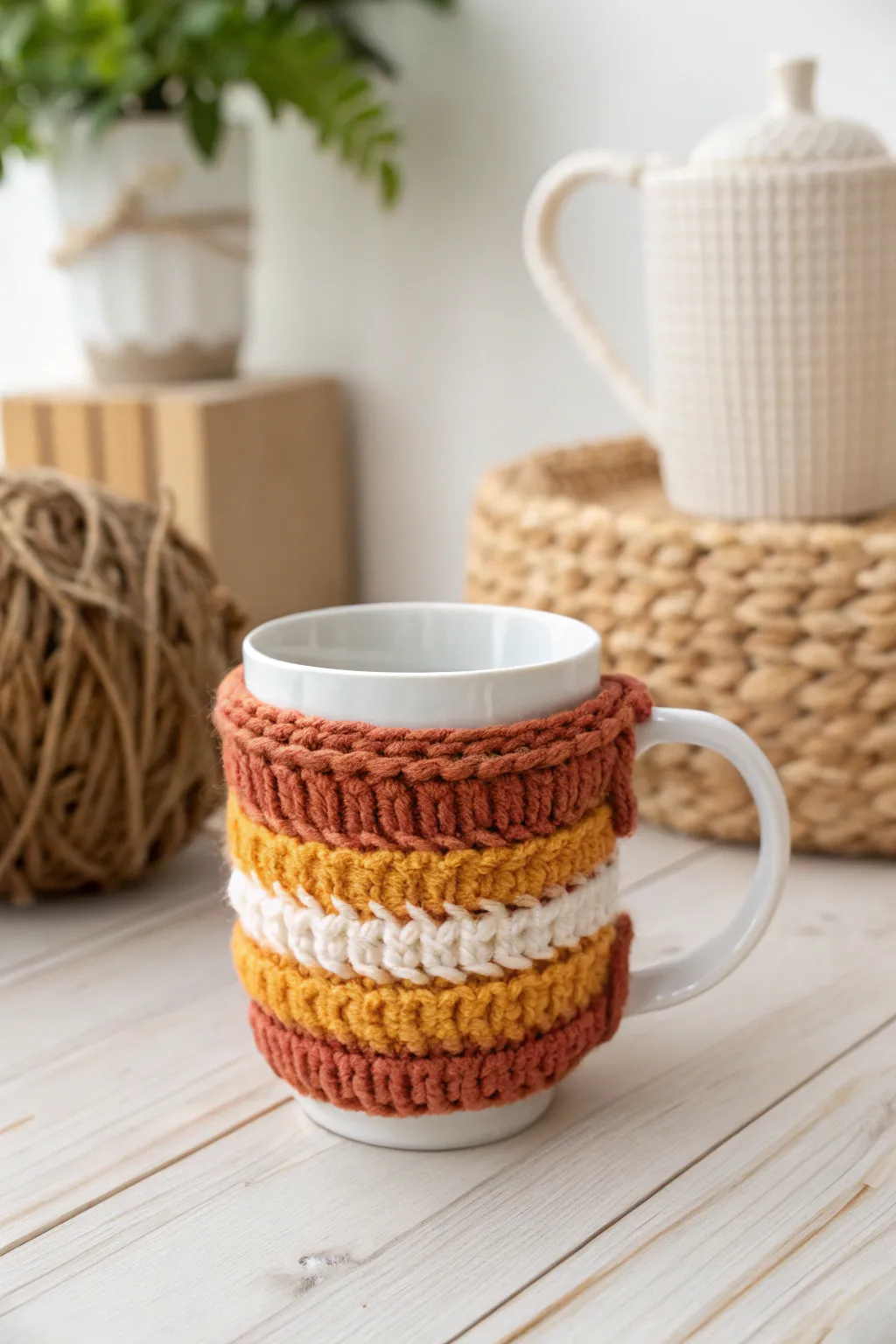 Wrap your mug in warmth and style with a personalized cozy, perfect for a touch of handmade charm.