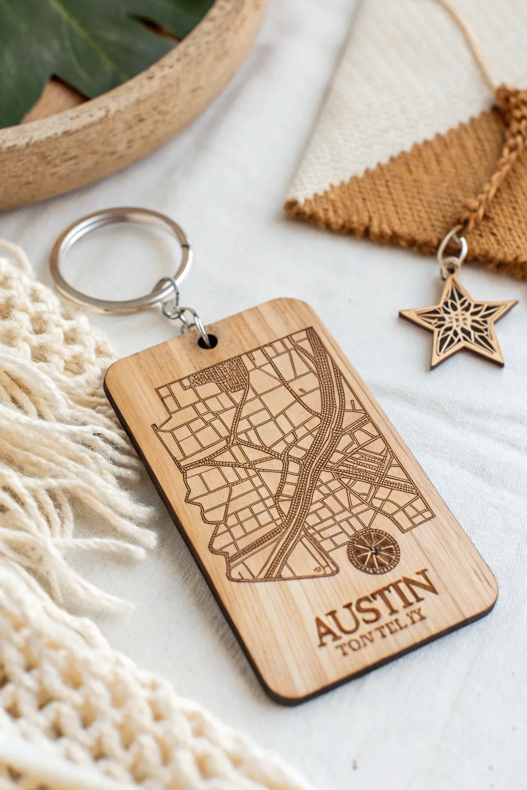 Carry a piece of Austin with you: a beautifully crafted map keychain that blends minimalist design with heartfelt nostalgia.