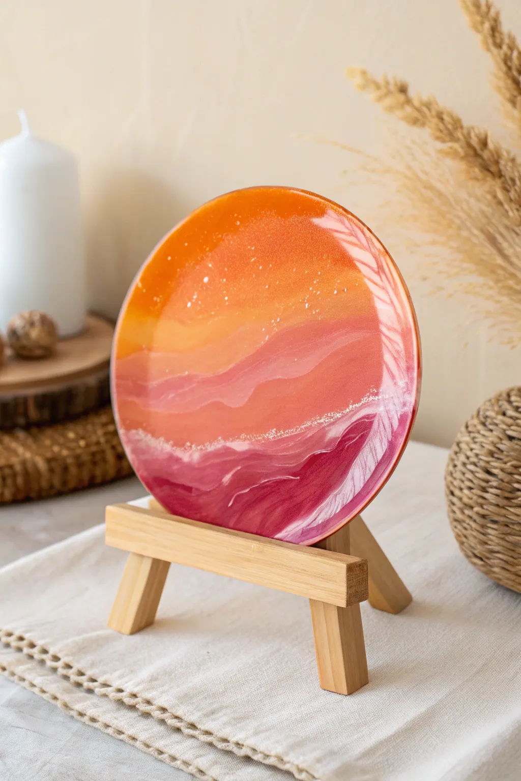 Capture the sunset in art form with mesmerizing gradient resin creations. 🌅✨