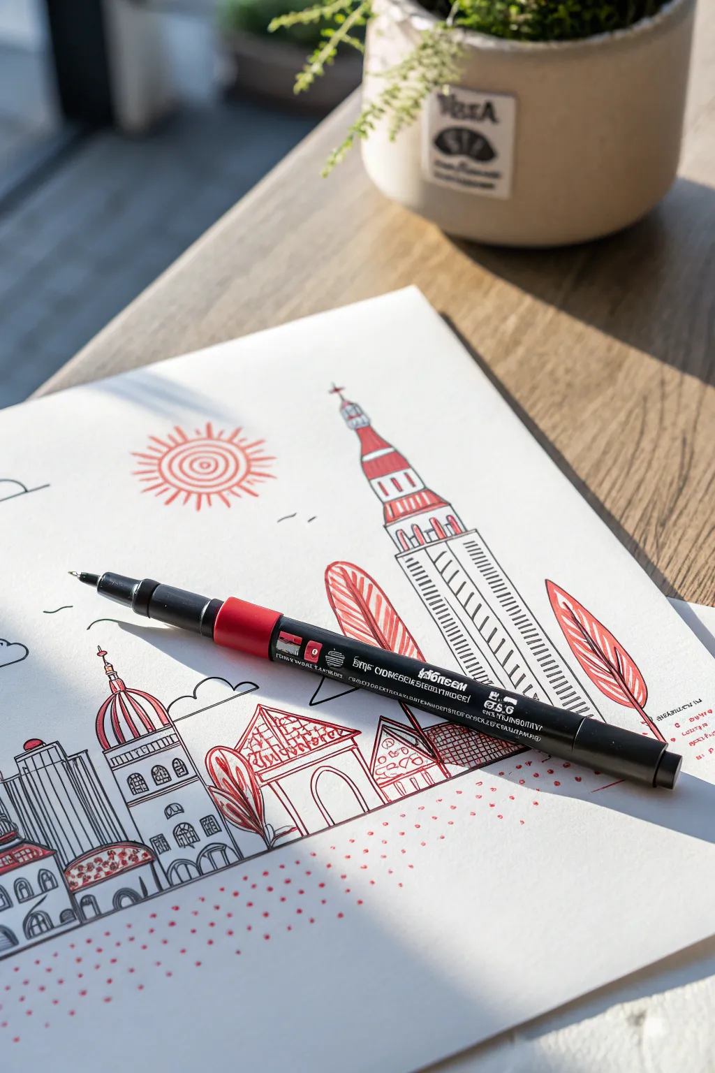 Unleash your creativity: Transform iconic cityscapes into bold, colorful masterpieces with just a marker.