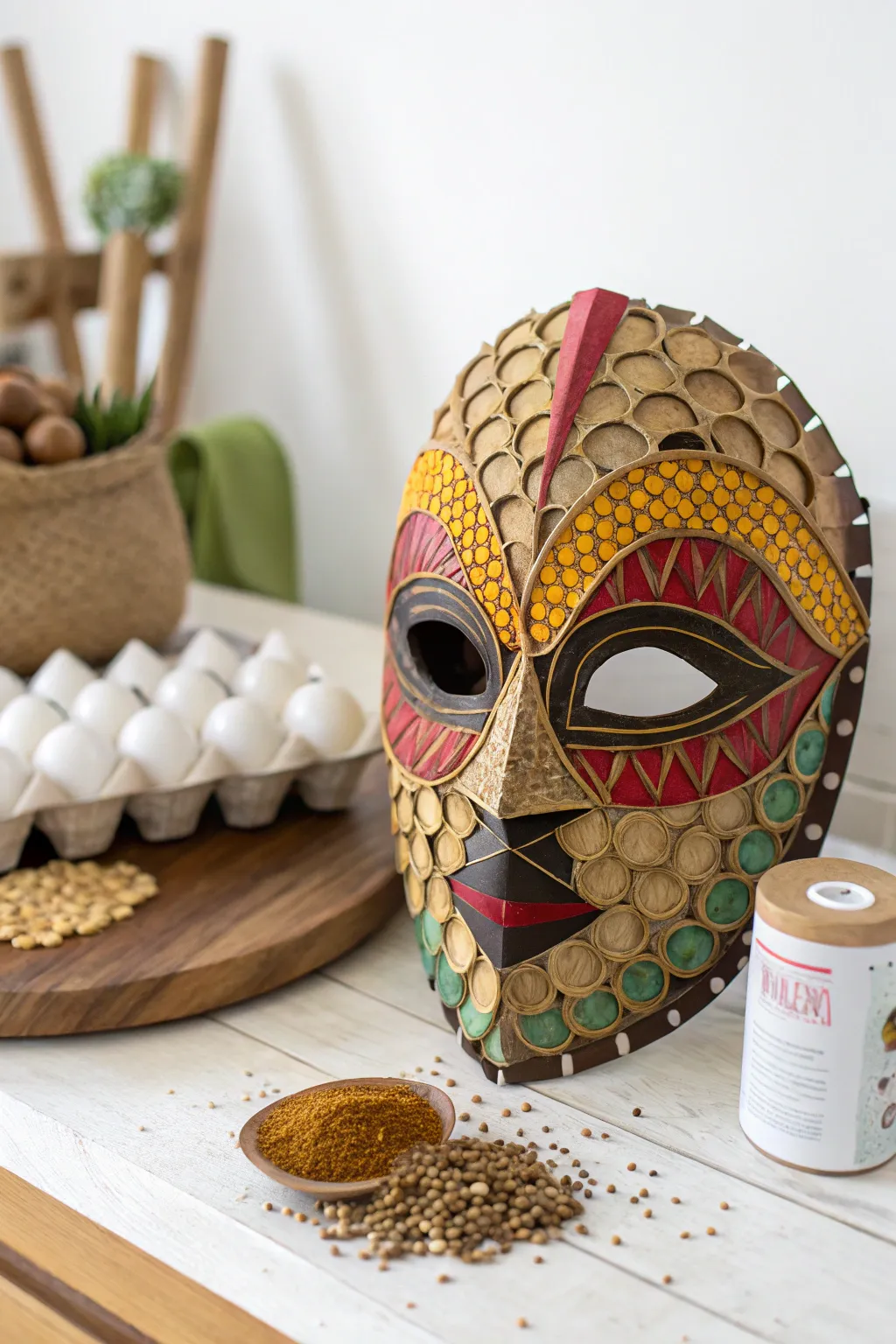 Transforming trash into treasure: Discover the art of recycled masks!