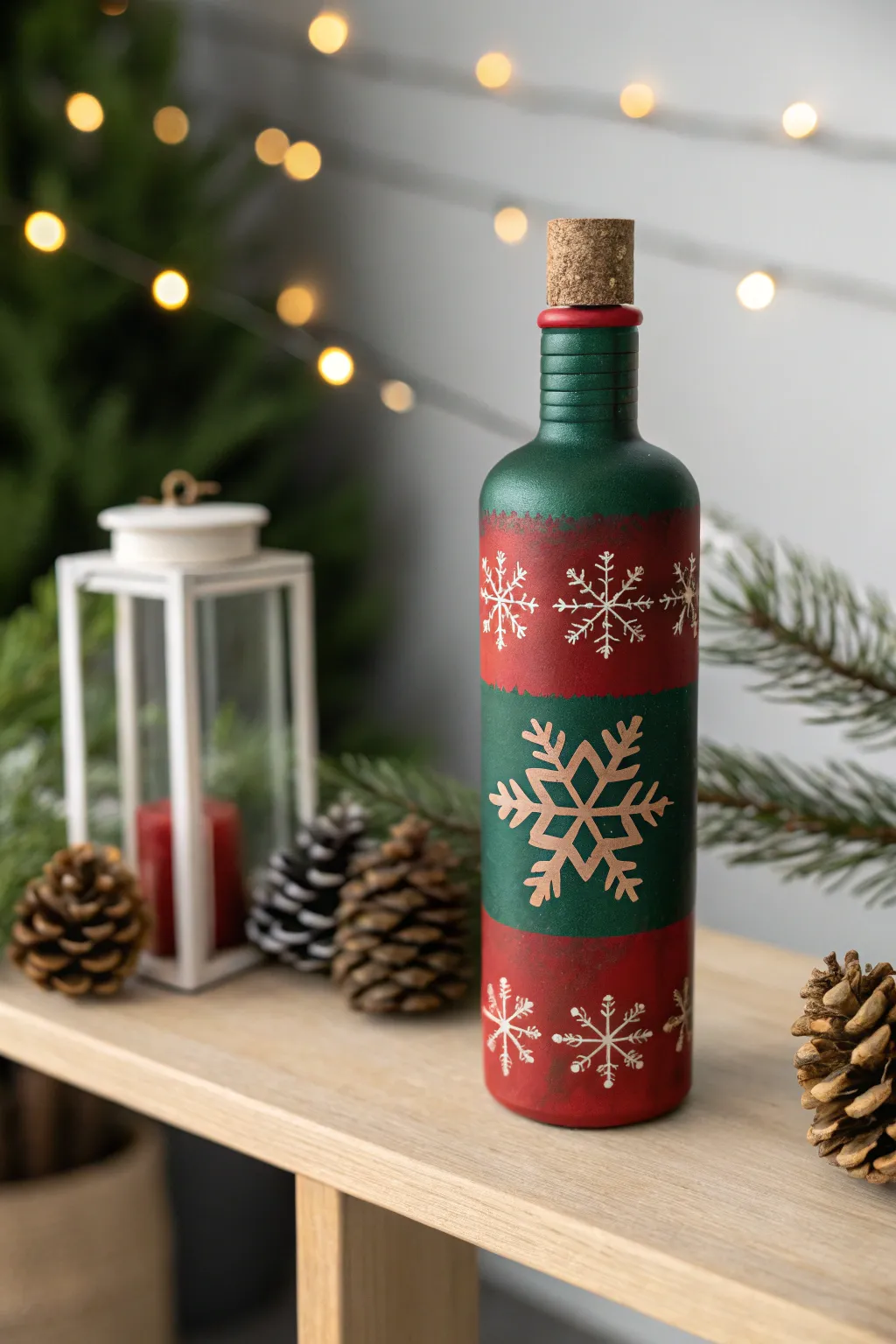 Transform ordinary into extraordinary with this minimalist holiday-themed bottle decor.