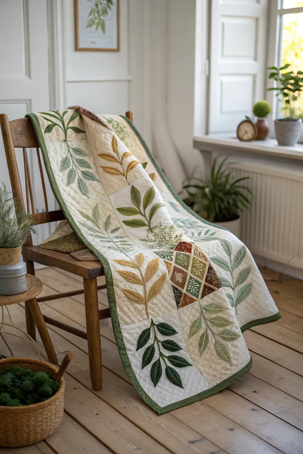 Embrace the outdoors with a nature-inspired quilt, a perfect blend of craftsmanship and minimalist beauty.