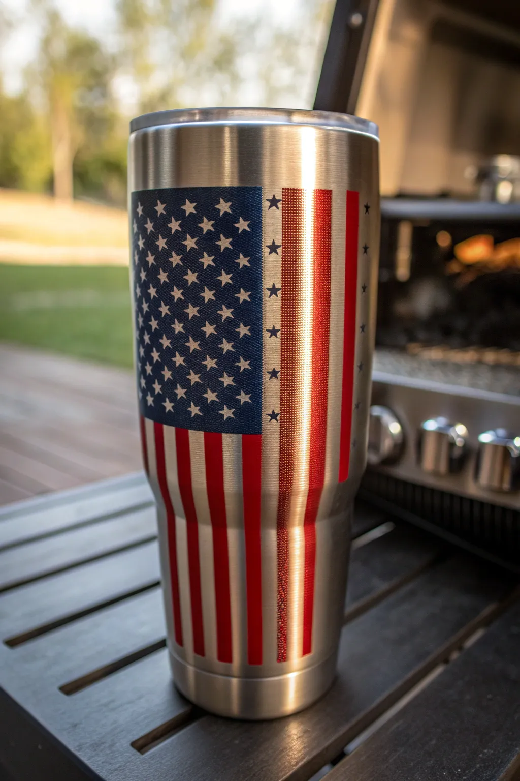 Raise a toast to craftsmanship and country with this patriotic tumbler.