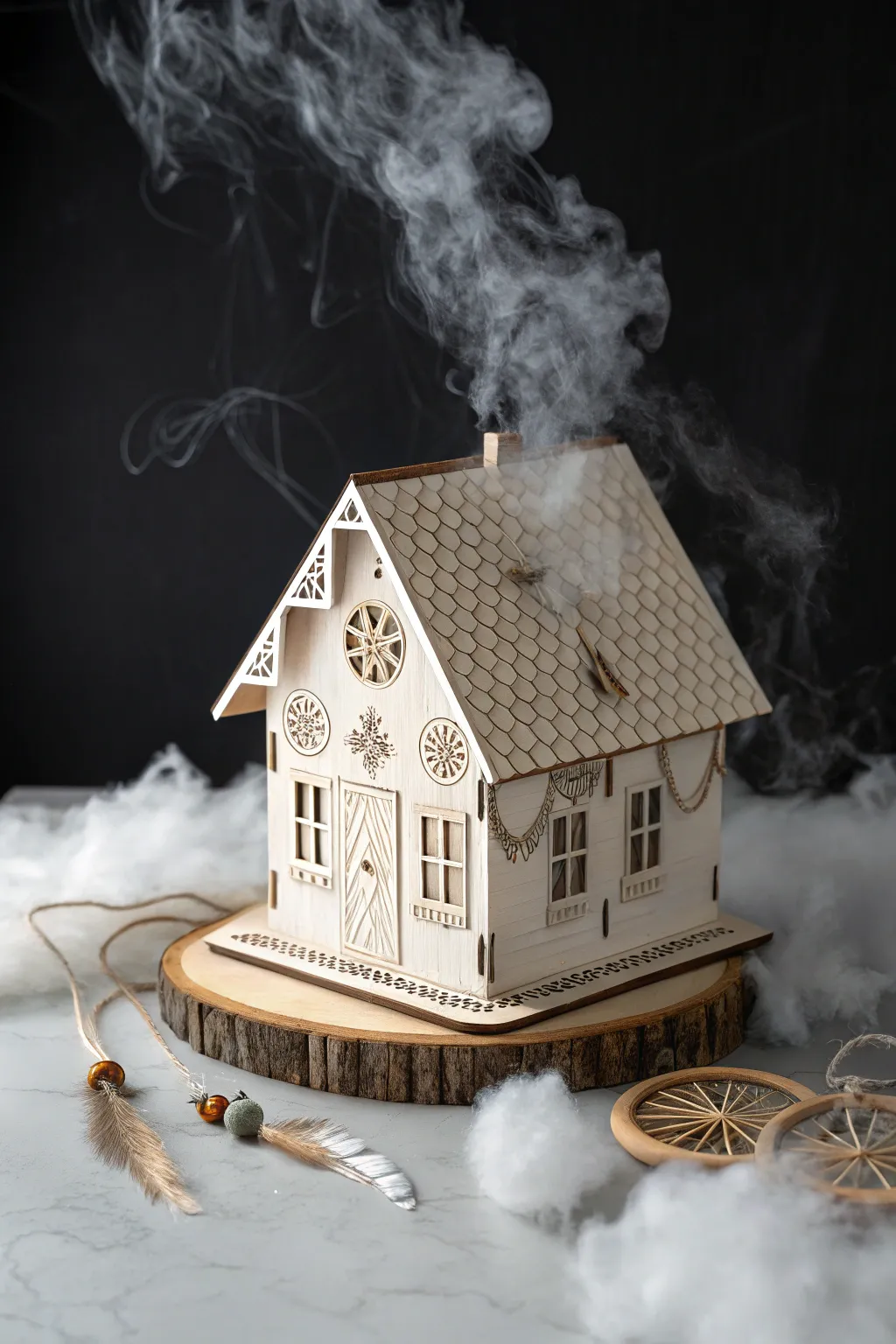 Step into a mystic miniature world—where Scandinavian minimalism meets a touch of boho magic. 🌫️🏠 #MiniatureHauntedHouse #ScandiBoho