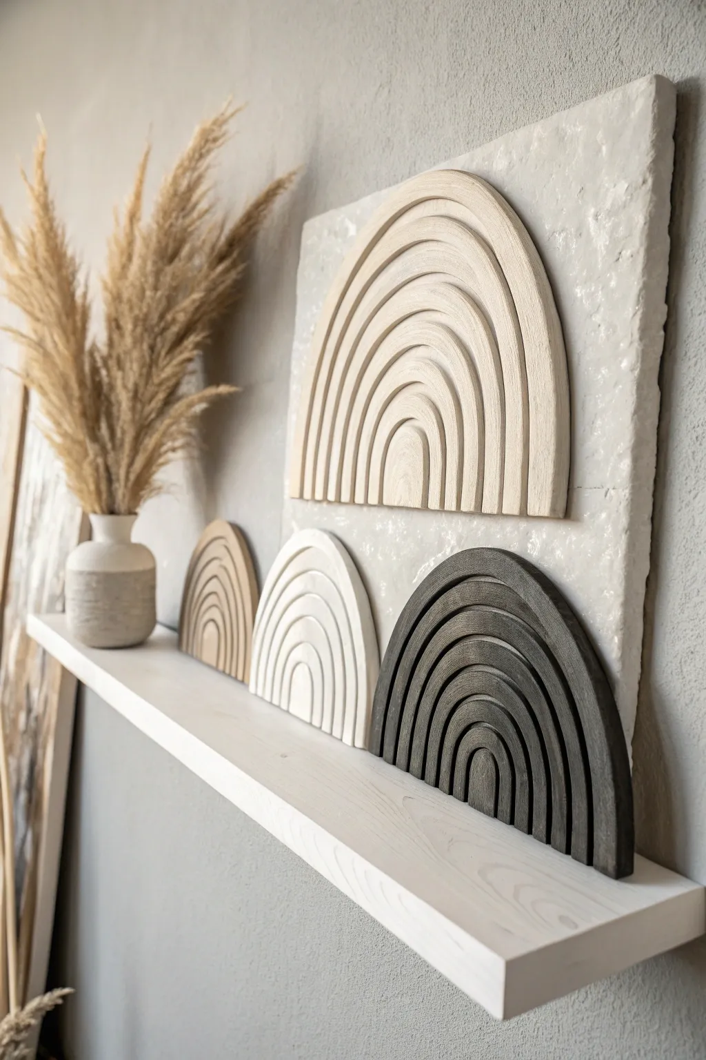Elevate your space with monochrome clay art, where simplicity meets sophistication.