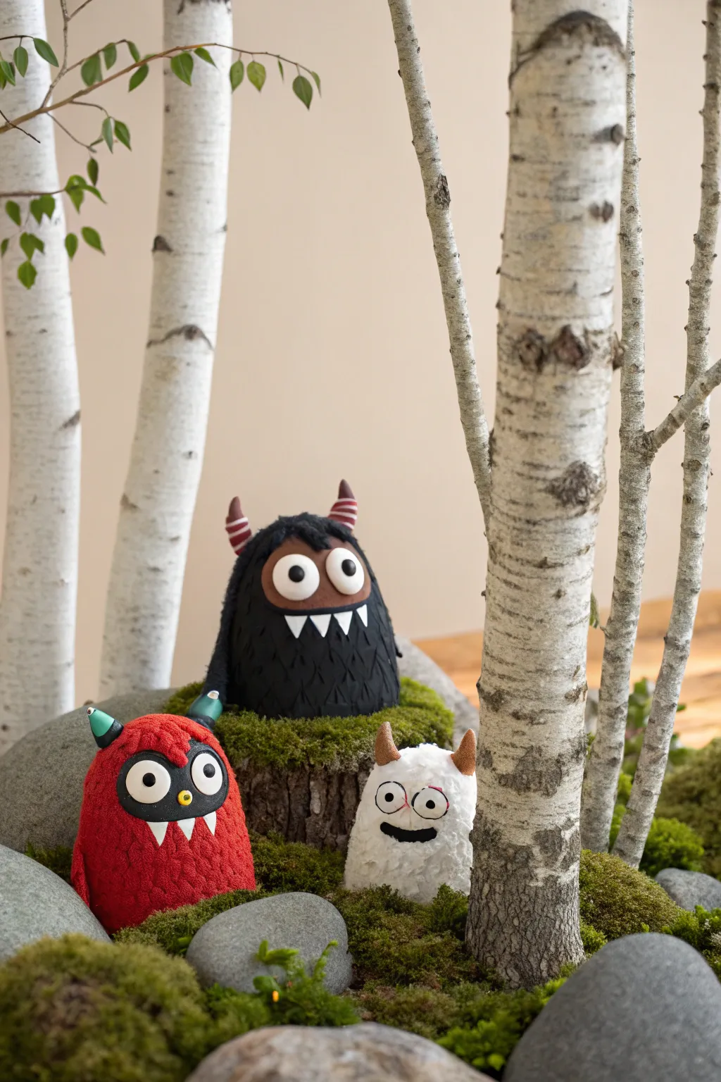 Discover the enchanting world of surreal monster landscapes, where minimalist design meets bold creativity.