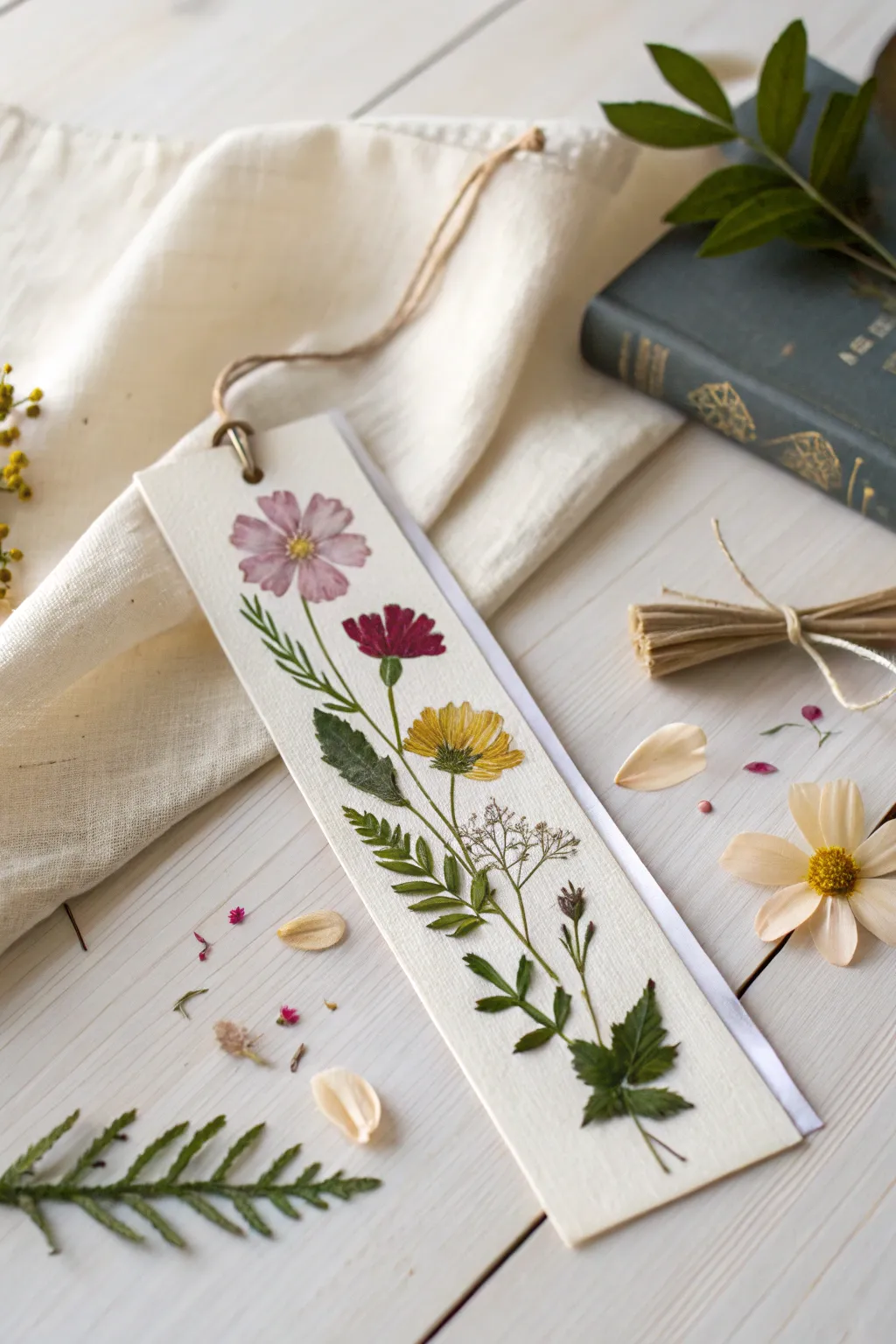 Transform your reading journey with a touch of nature. 🌸📖 #MothersDayCraft #PressedFlowerBookmark