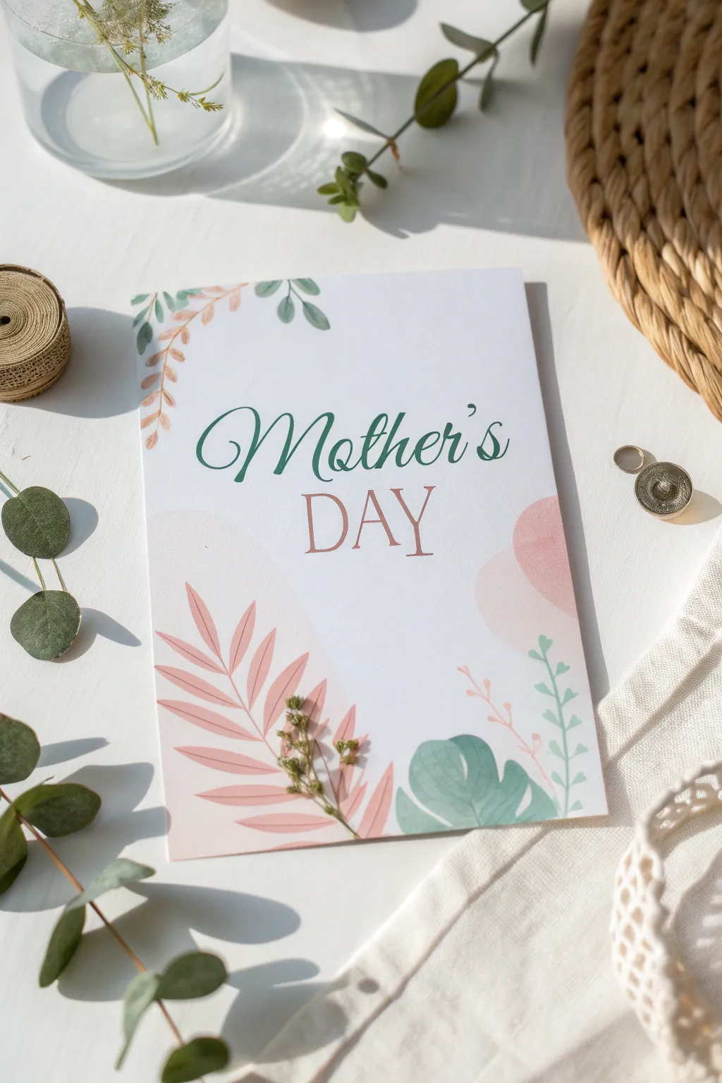 Invite elegance with pastel hues: a minimalist Mother's Day card that speaks volumes.