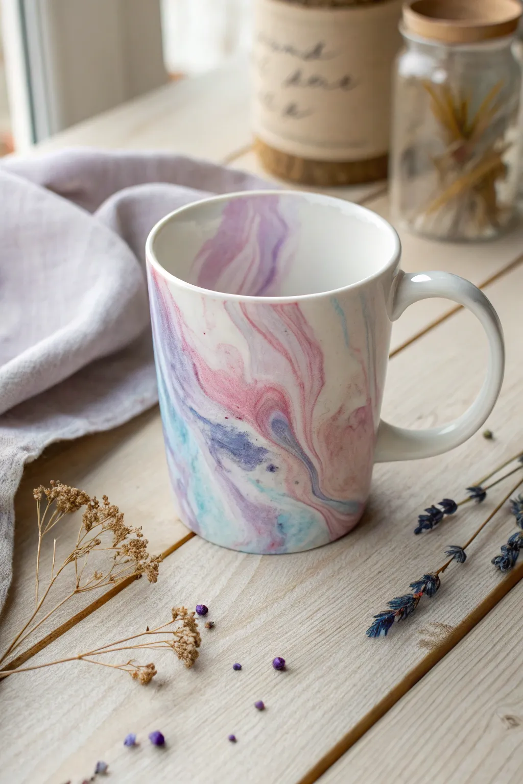 Sip in style with this beautifully crafted watercolor mug – a perfect blend of artistry and simplicity.