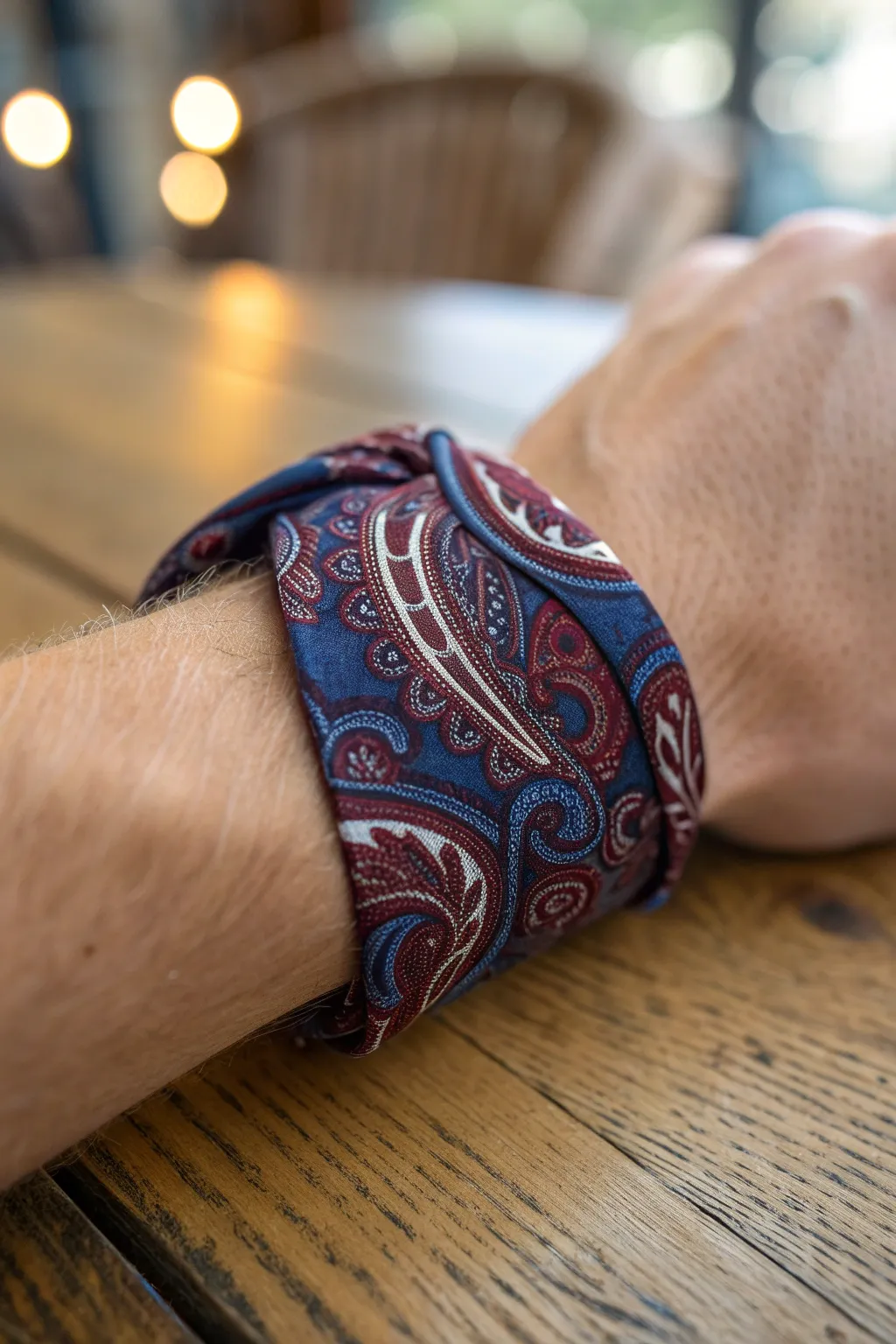 Elevate your style with a unique necktie bracelet – where craftsmanship meets sustainability.