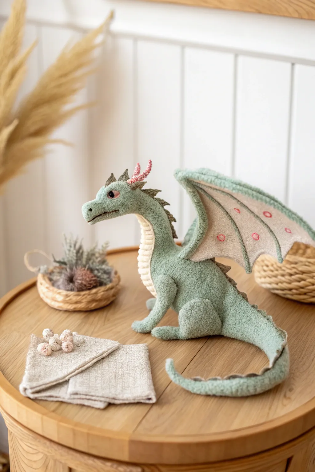 Unleash your creativity with a needle felt dragon, where simplicity meets mystical beauty.