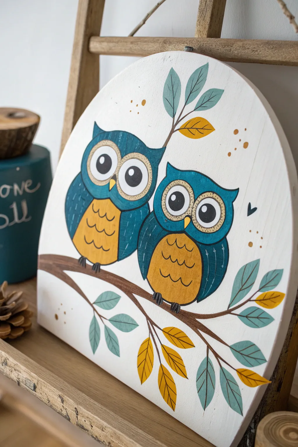 Whimsical owls bring a playful touch to minimalist decor.