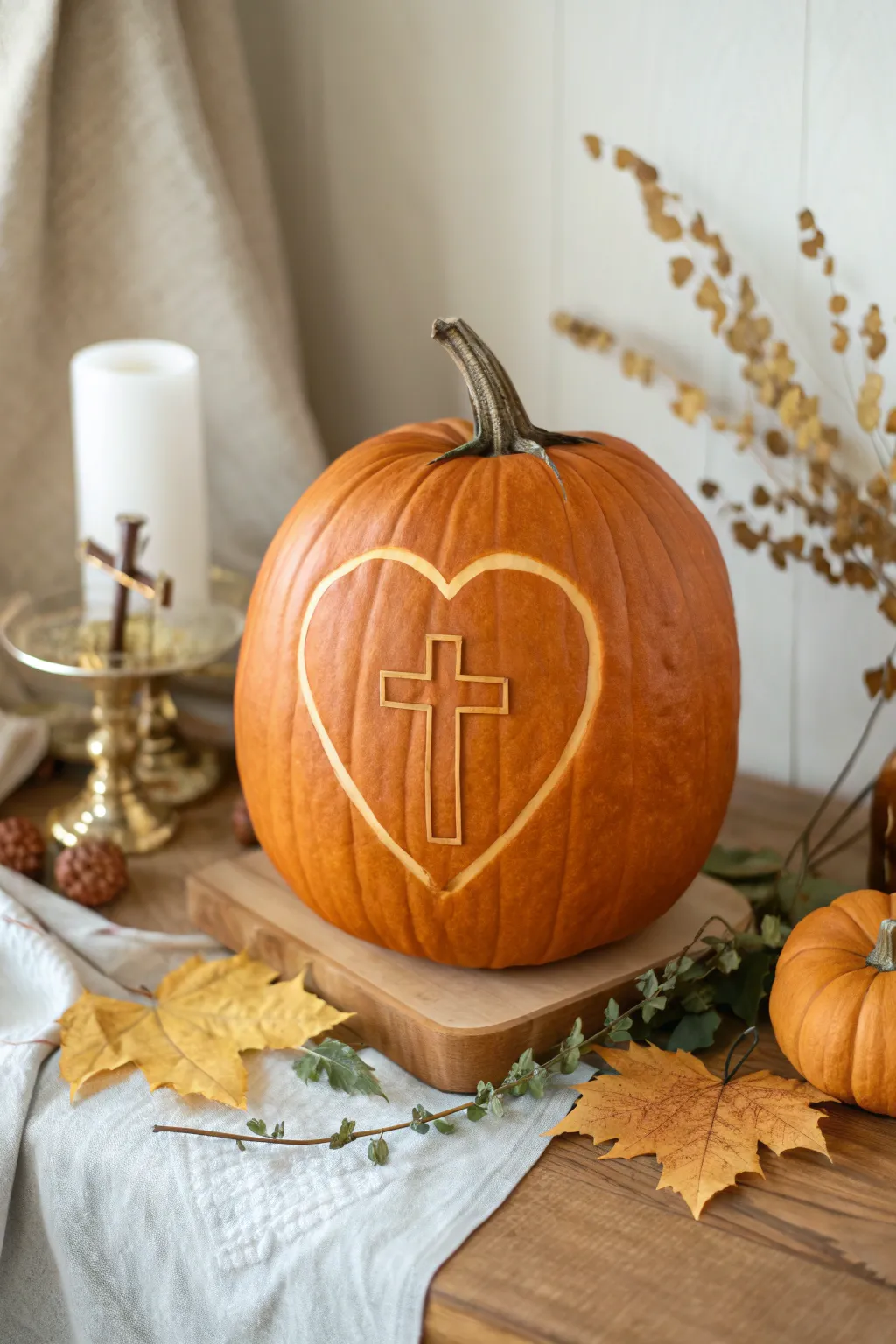 Embrace the season with a heartwarming symbol of care and compassion, perfect for your minimalist fall decor.