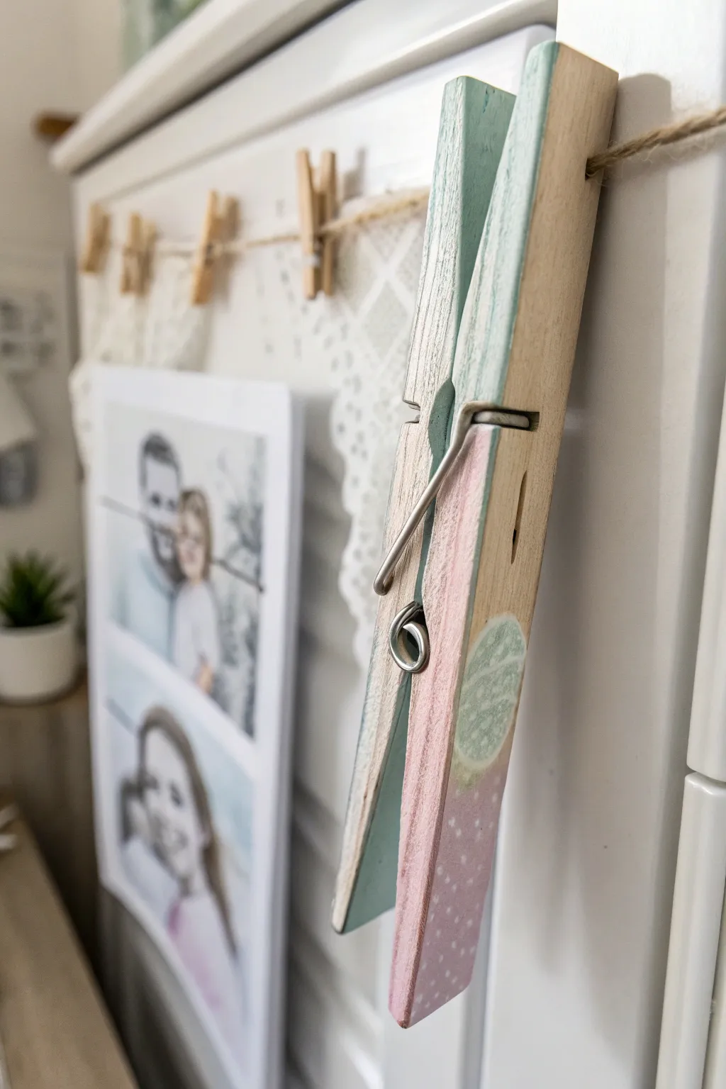 Elevate your fridge decor with charming magnetic clothespins that blend functionality and style.
