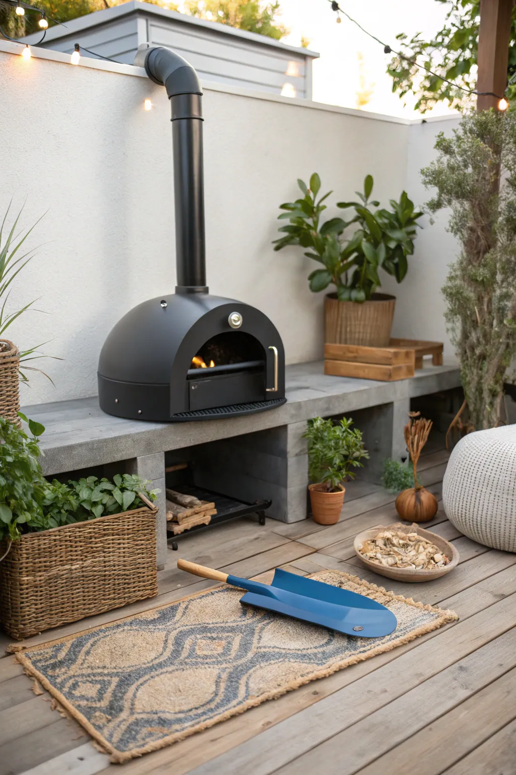Chic and Contemporary: Elevate your outdoor space with a modern marvel of pizza perfection.