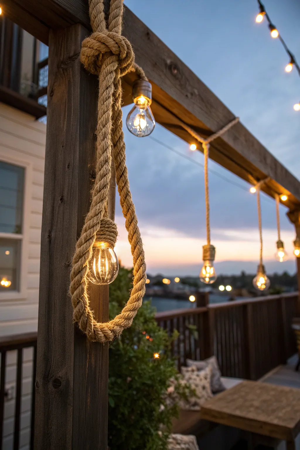 Illuminate your space with handcrafted charm: DIY rope lighting for a rustic glow.