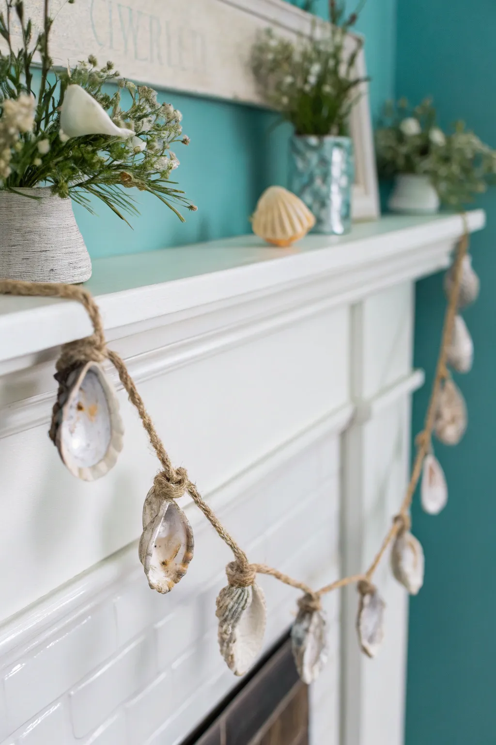 Embrace coastal charm with this elegant oyster shell garland, perfect for adding a touch of the sea to your minimalist decor.