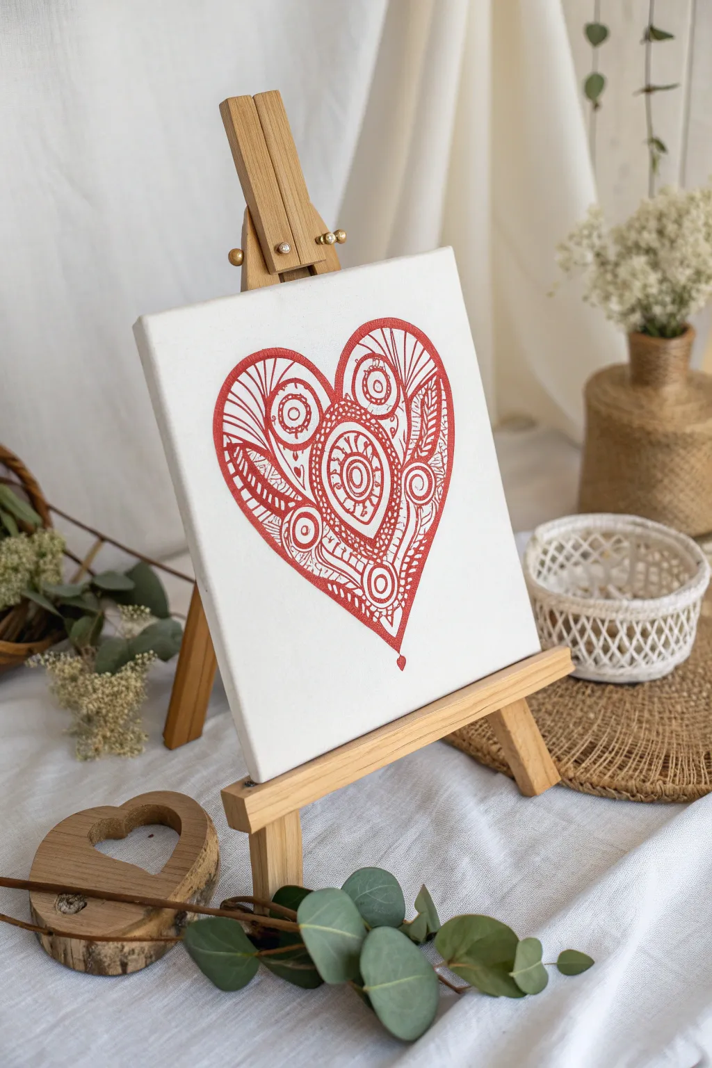 Capture the essence of love with minimalist elegance and bold colors, perfect for seasonal decor inspiration.