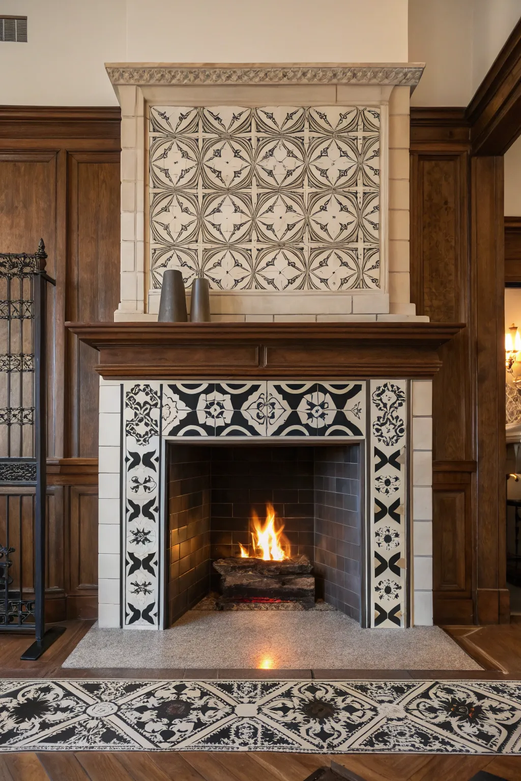 Monochrome patterns add dimension and intrigue.