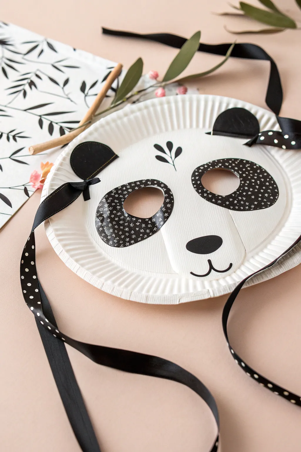 Craft your way to cuteness with this adorable paper plate panda mask!