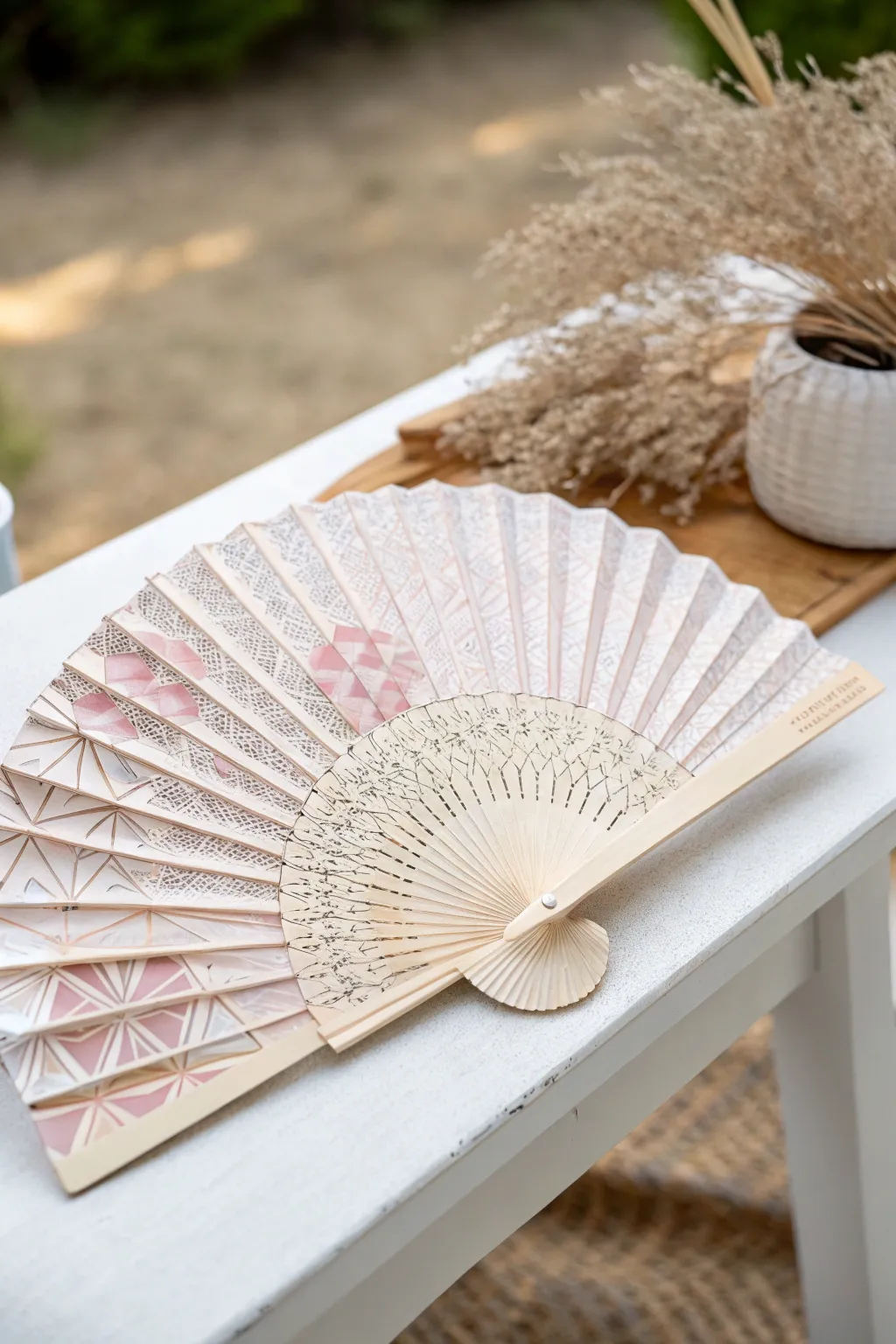 Breeze of Creativity: Embrace the art of paper fans with minimalist elegance.