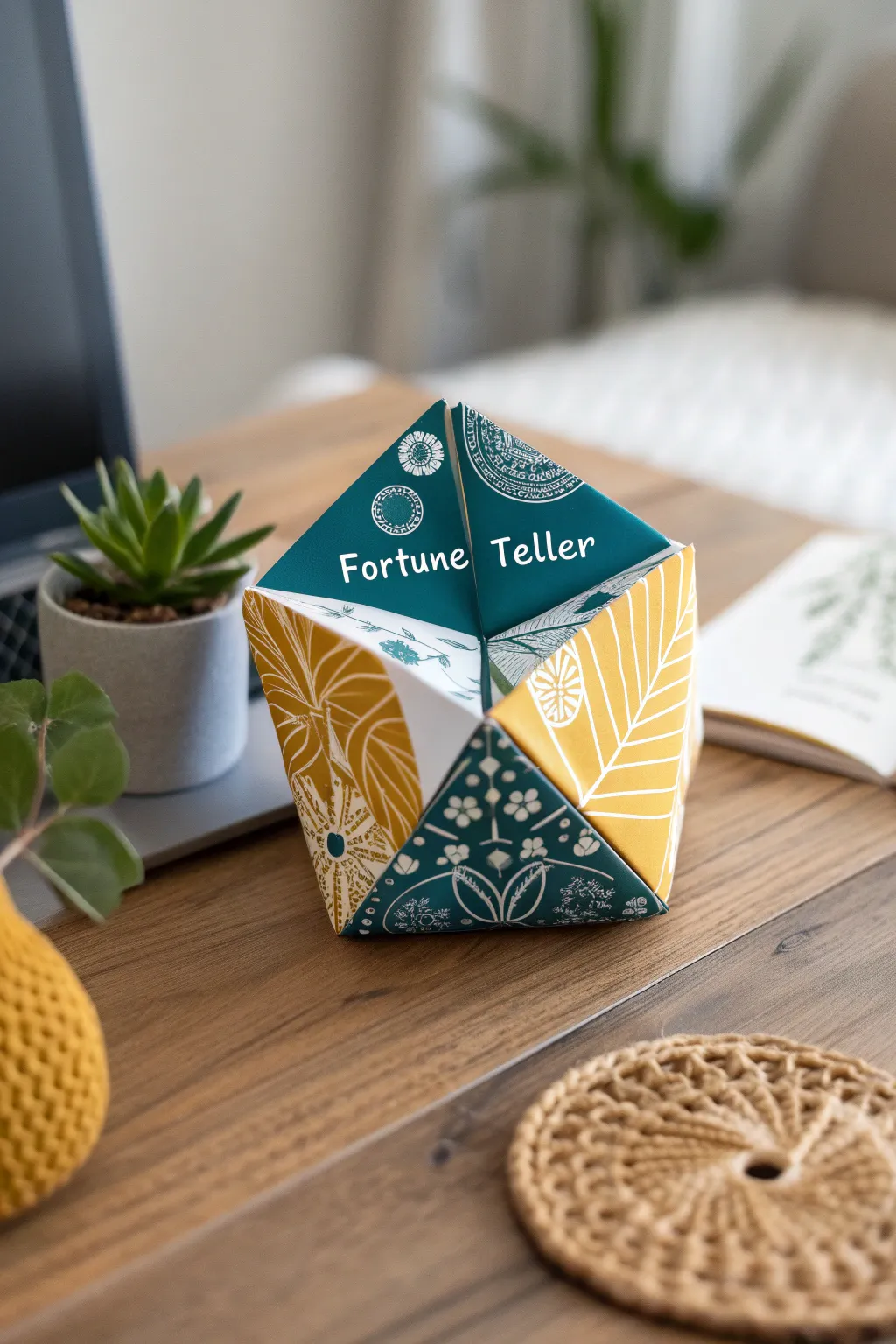 Unlock a playful twist in your workday with a stylish paper fortune teller!