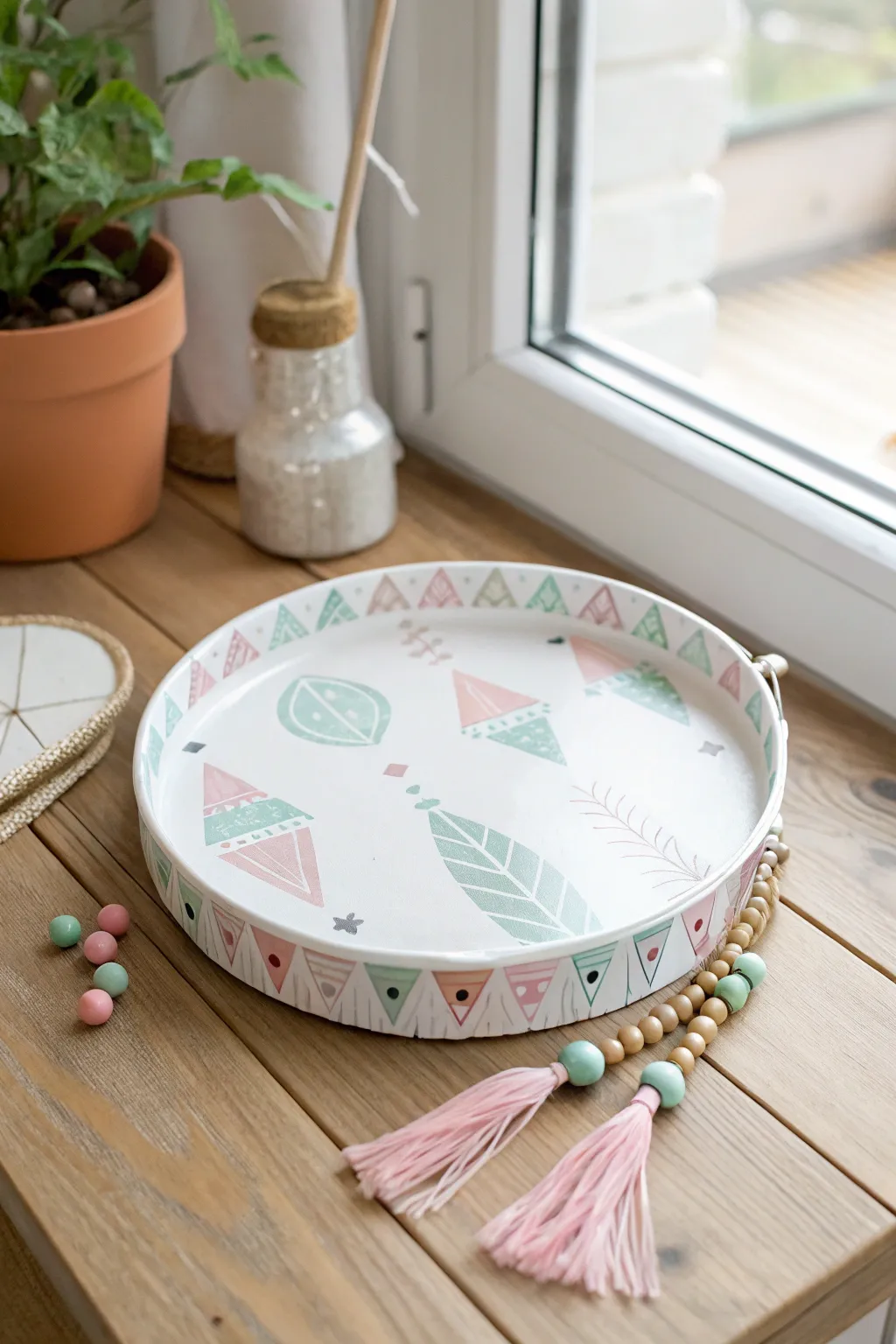 Create joyful melodies with this charming paper plate tambourine, a perfect blend of Scandinavian minimalism and Boho charm.